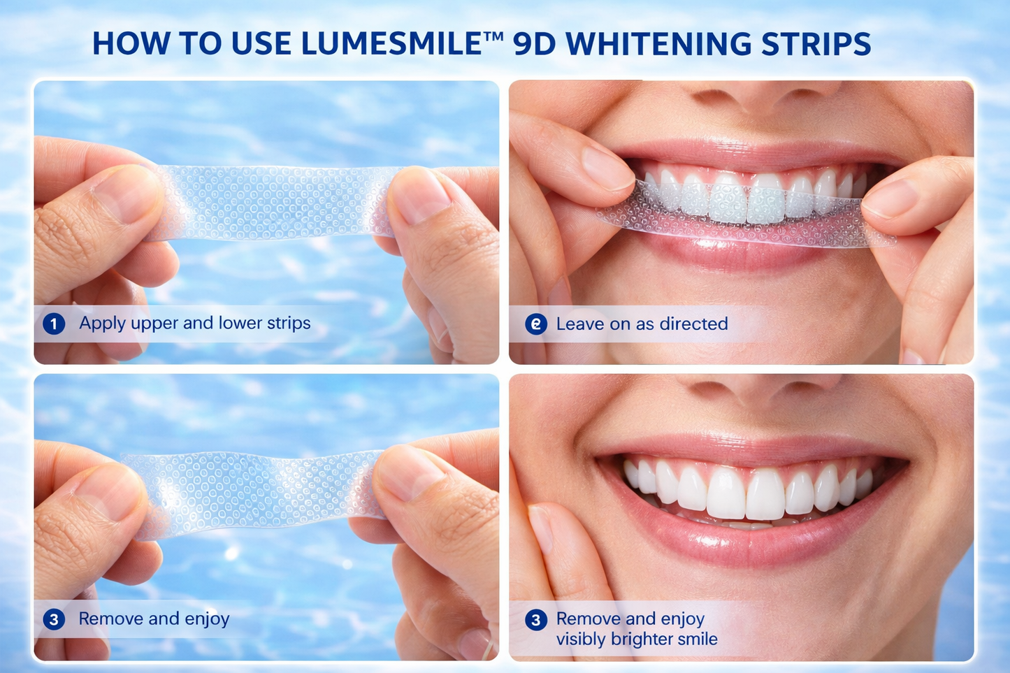 LUMESMILE™ 9D Whitening Strips – Instantly Brighter, More Confident Smile
