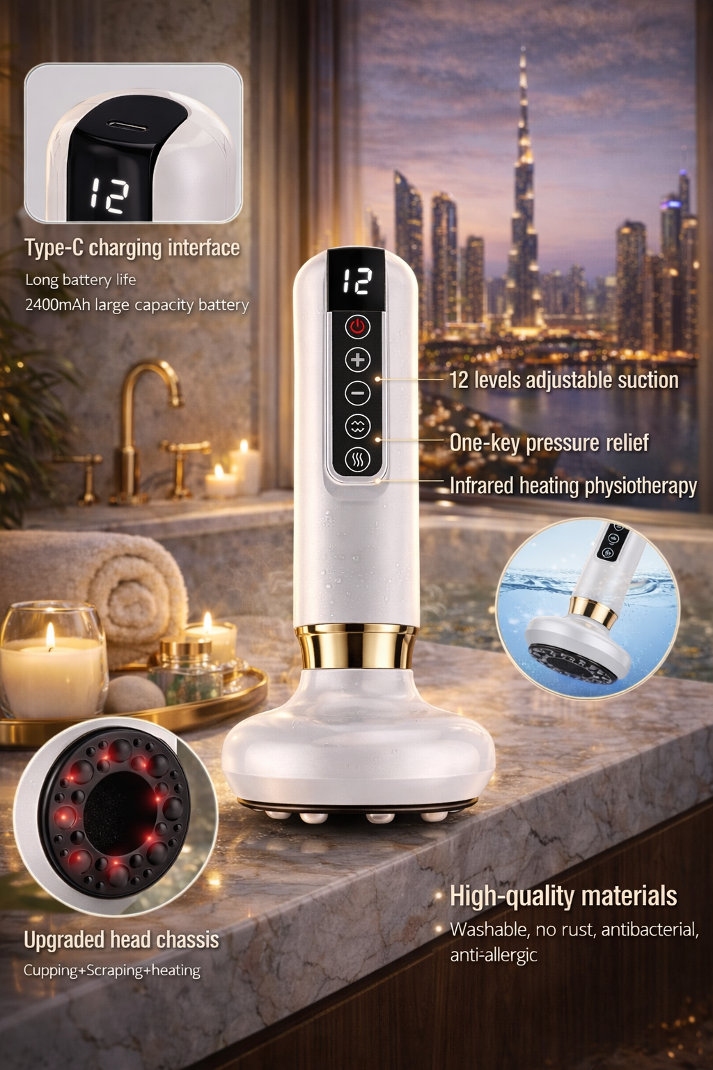 Luméra Sculpt™ Pro – Electric Cupping & Gua Sha Lifting Device for Face & Body Sculpting